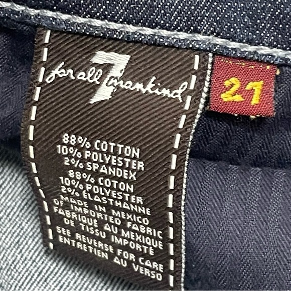 7 For All Mankind Womens Roxanne Rhinestone Bling Pockets Jean Medium Wash Sz 27 - Picture 5 of 10